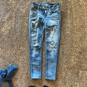 AE High waisted jeggings holes